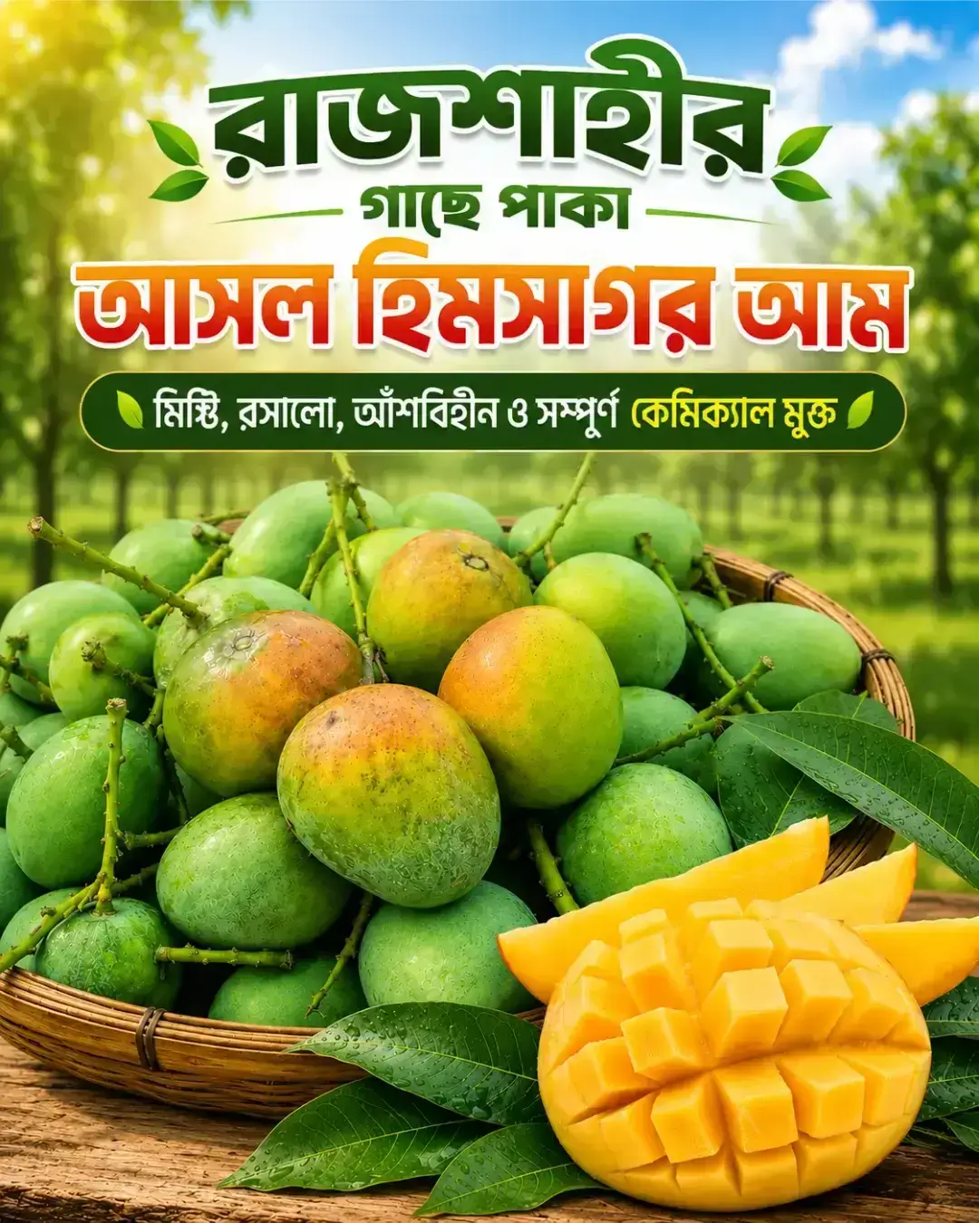 রাজশাহীর গাছে পাকা হিমসাগর আম